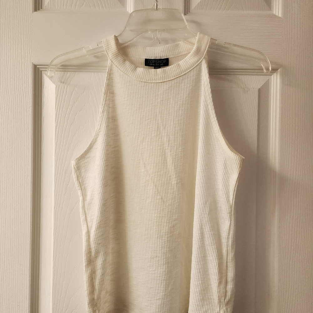 Fashion Nova Cream Ribbed Tank Top